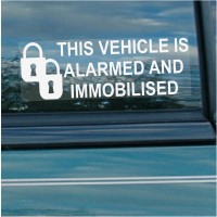 5 x Alarm and Immobiliser Fitted Stickers-PADLOCK DESIGN-Alarmed and Immobilised Security Warning Window Signs-Car,Van,Truck,Caravan,Motorhome,Lorry,Taxi,Minicab